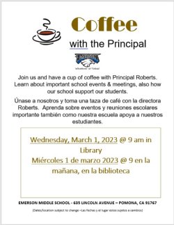 Coffee with the Principal - Cafe con la directora