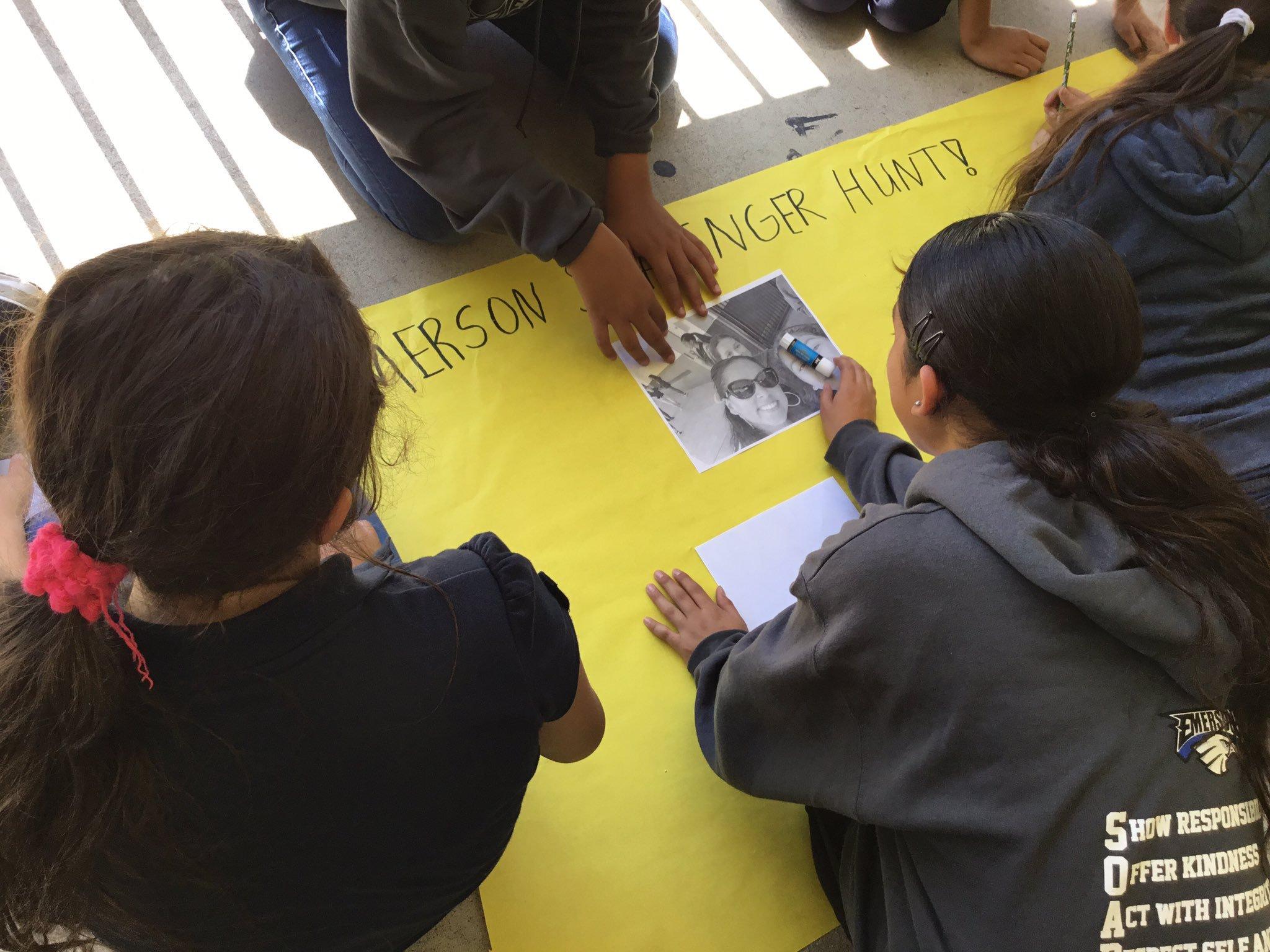 Emerson students are focused on AVID Strategies for Success, they made posters of self-portraits right after they practiced their professional handshakes. #THISISAVID #Proud2bePUSD #AVID #EmersonEAGLES