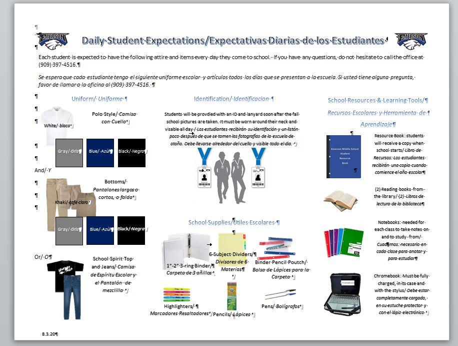 Daily Expectations - Student