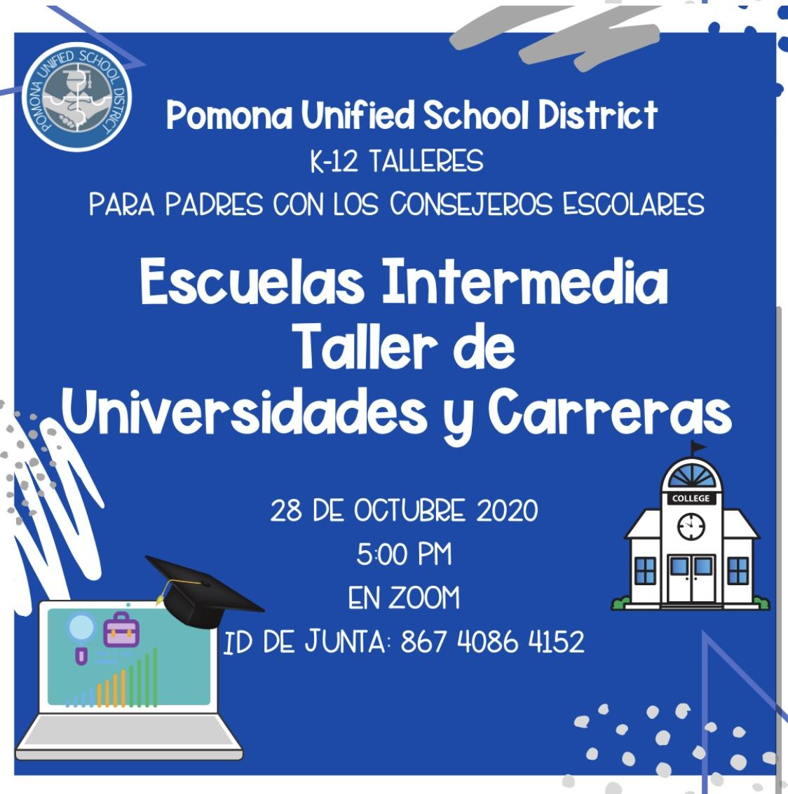 Escuela Intermedia Taller de Universidades y Carreras