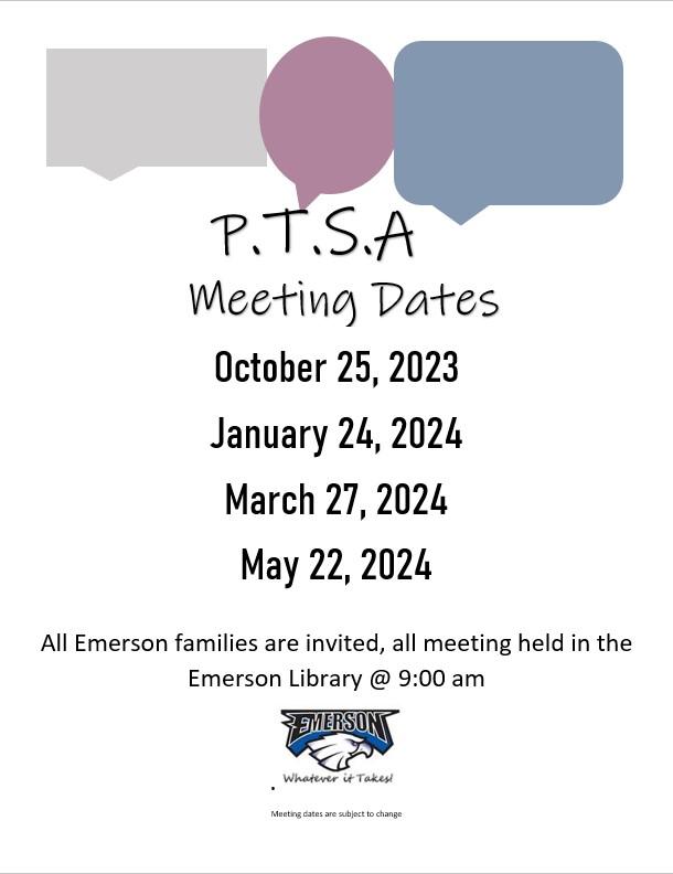 PTSA Meeting Dates 2023-2024