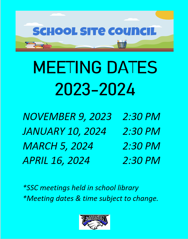 SSC Meetings Dates 2023-2024