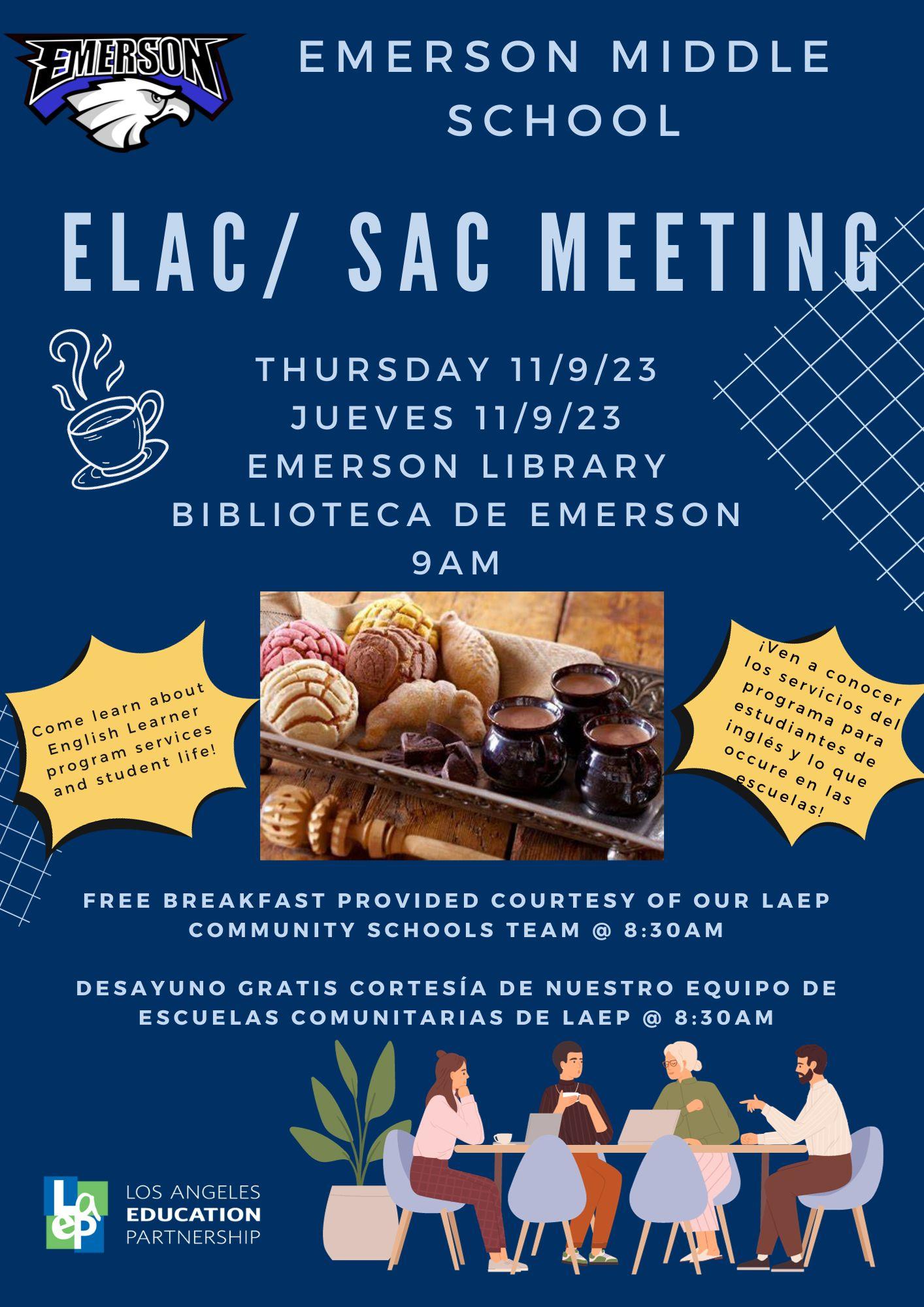 ELAC / SAC Meeting November 9, 2023