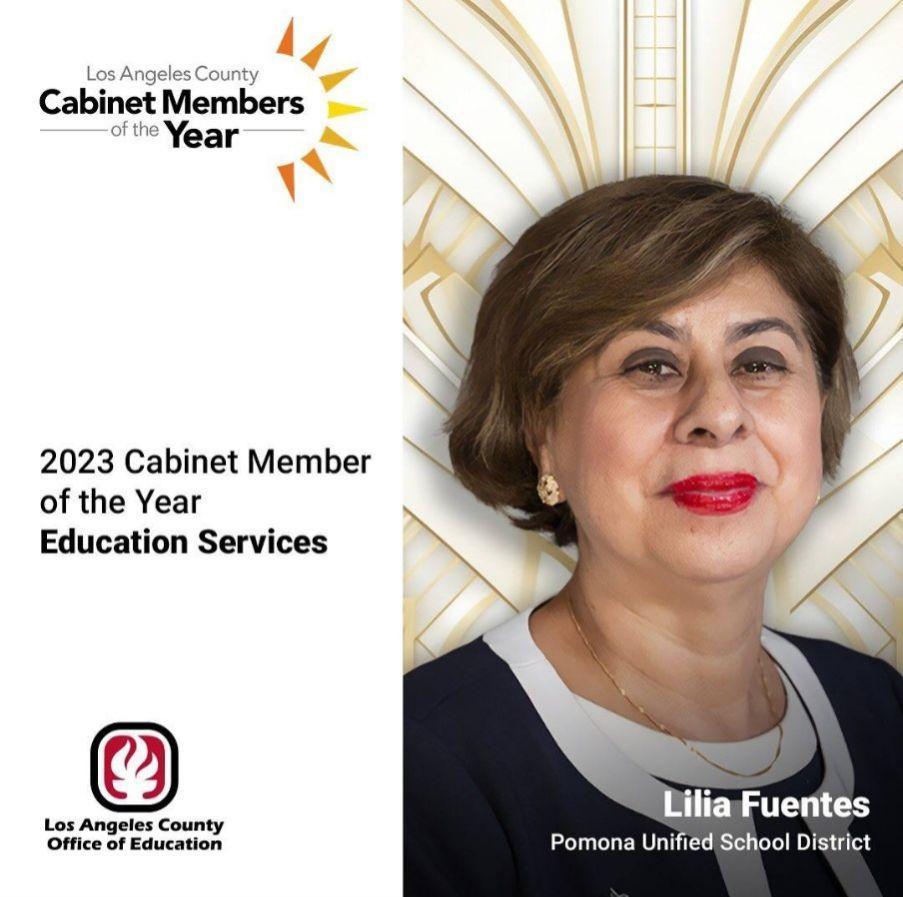 Emerson Middle School congratulates Mrs. Lilia Fuentes earning well deserved Cabinet Member of the Year 2023 in Education