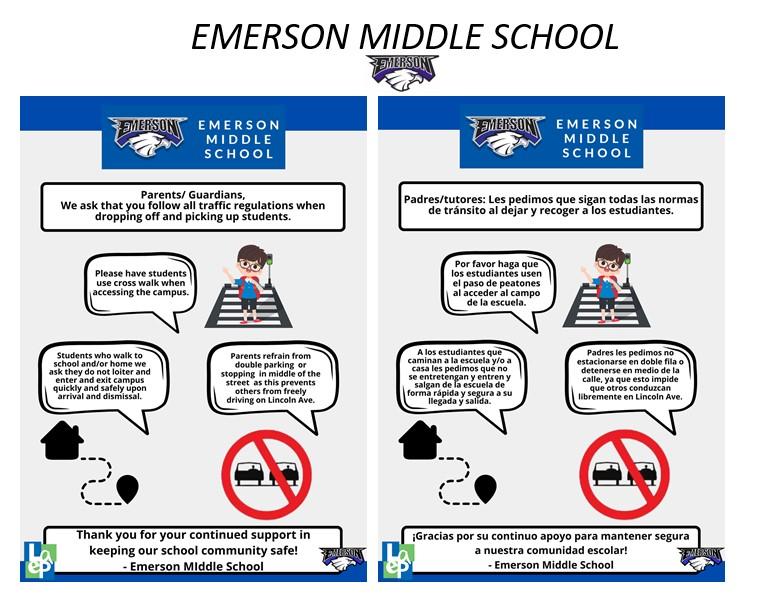 Emerson Traffic Notice/Aviso de trafico de Emerson